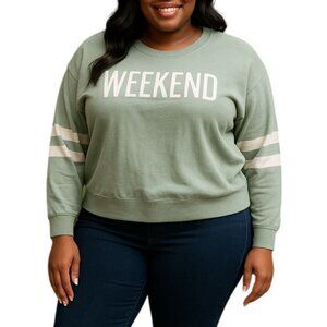 Philosophy Woman Plus Size 2X Sweatshirt Graphic Weekend Long Sleeves Crewneck